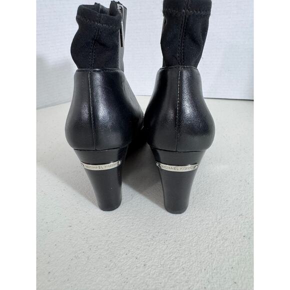 "Michael Kors"  Bromley Womens Blk Leather Wedge Bootie Side Zipper NEW? Classy - Picture 5 of 9
